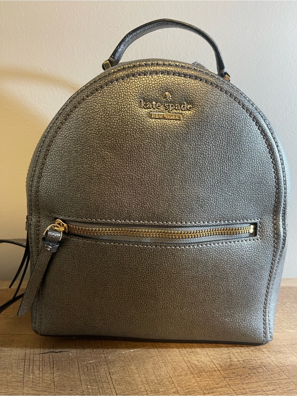 kate spade Metallic Pewter Dome Backpack